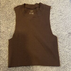 Aerie Chocolate Ribbed Tank Top